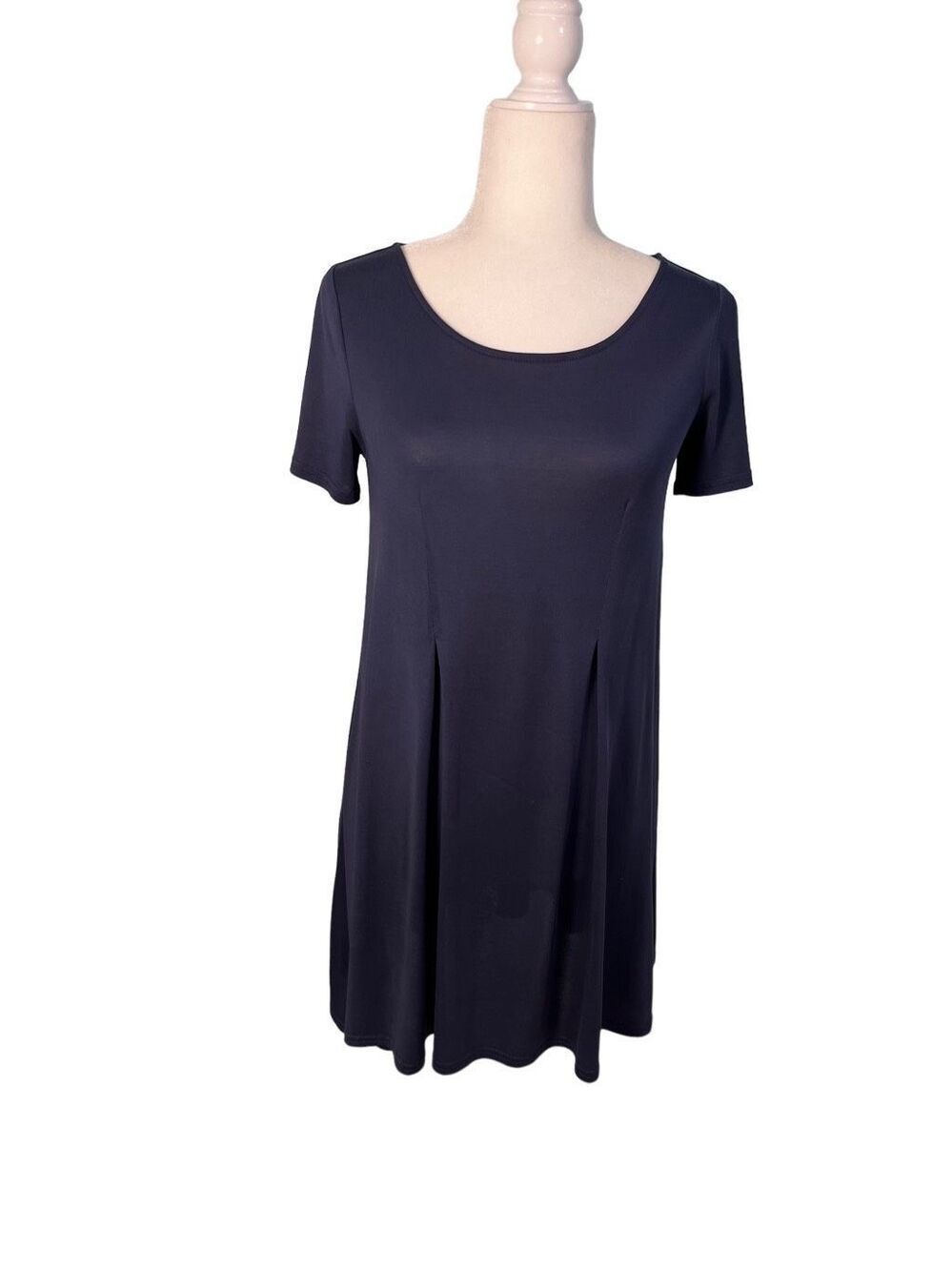 Silence + Noise navy short sleeve lightweight swing dress - S